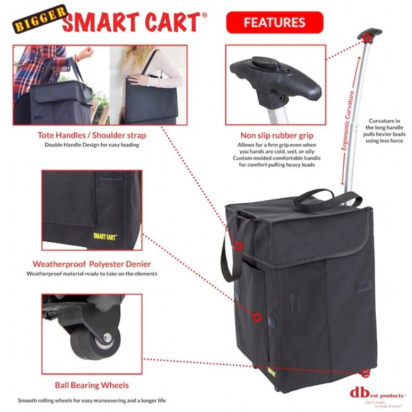 🆕 Collapsible Folding Rolling Cart w/ Retractable Handle ~ Colour: GRAY CHEVRON - Picture 4 of 8